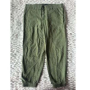 GAP Women's Cargo Jogger Pants Olive Green Elastic‎ Waist Size L